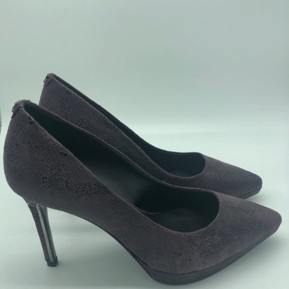 DKNY Purple Snakeskin Embossed Pointed Toe Platform Pumps High Heels - Picture 2 of 7